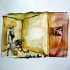 Inside, Aquarel en inkt op papier
