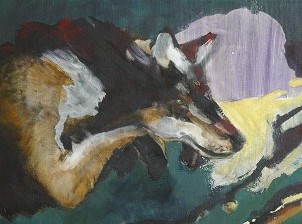 Cheating Wolf, schilderij